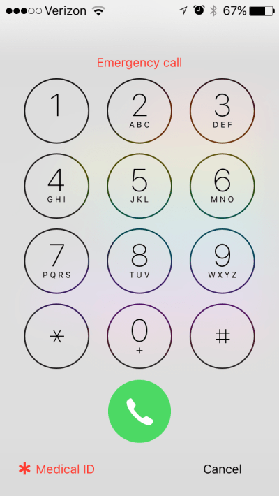 Medical id on phone